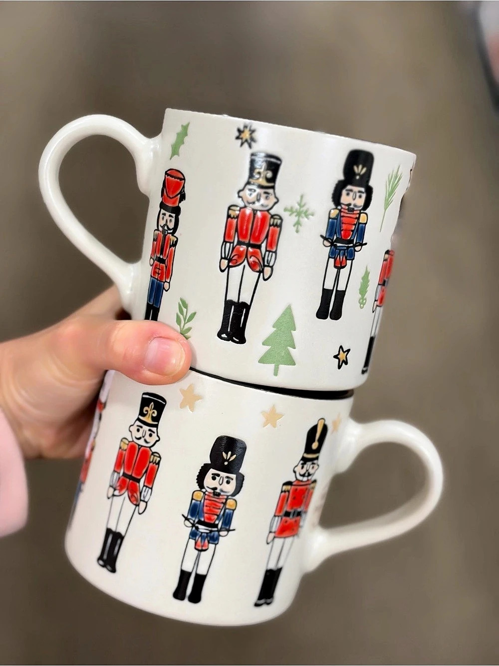 Nutcracker Holiday Mugs White & Red